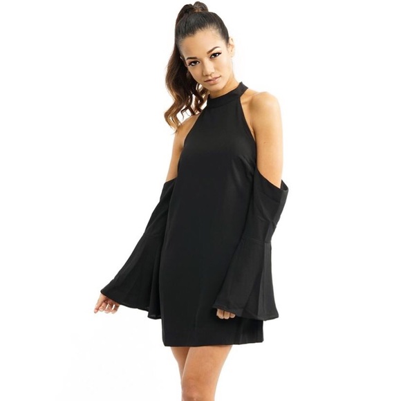 Halter a Tunic Wide Sleeve Mini Dress - Picture 2 of 4